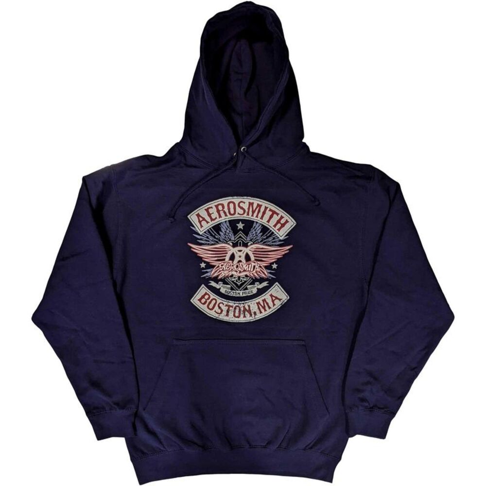 Aerosmith Unisex Adult Boston Pride Hoodie / Navy Blue